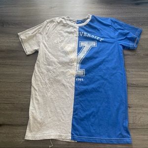 Yale University Blue/Grey Colorblock Graphic T-shirt SZ M Collegiate Ivy League
